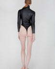 Liah Vegan Leather Turtleneck Thong